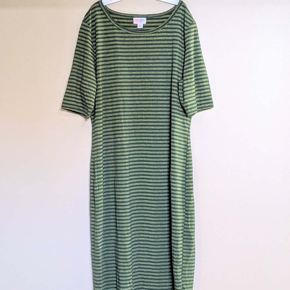 Gold and Green Elegant Julia Bodycon Dress, Med